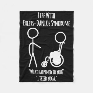 Life With Eds - I Tried Yoga Funny Stick Figure De Fleece Blanket