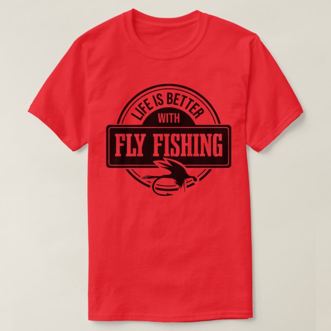 Life With Fly Fishing Trout Nature Fisherman  T-Shirt (Design Front)