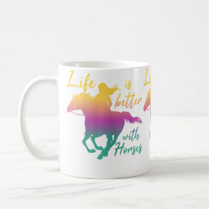 Life With Horses Women Horseback Riding Horse Owne Coffee Mug