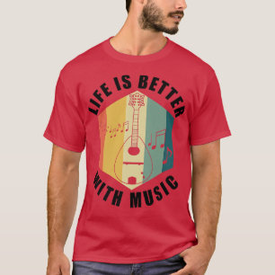 Life With Music Musician Folk Music Mandolin  T-Shirt