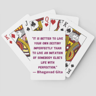 Life With Perfection Bhagavad Gita  Playing Cards