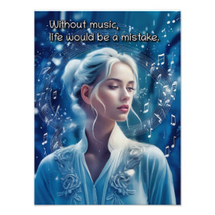 Life withou out music quote photo print