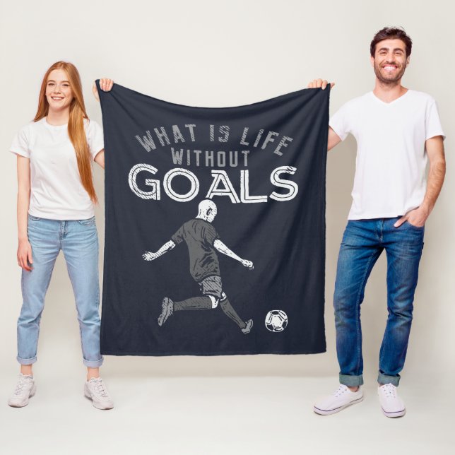 Life Without Goals Motivational Quote Fleece Blanket (In Situ)