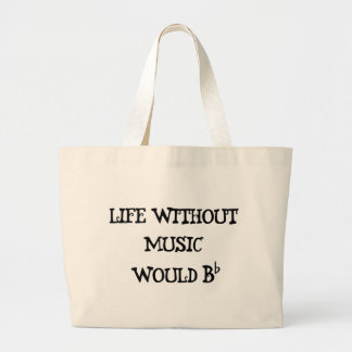 Life Without Music Large Tote Bag