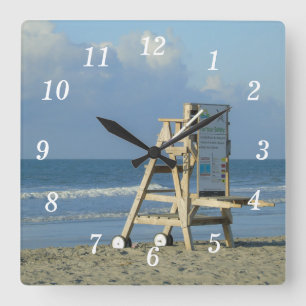Lifeguard Chair At Folly Square Wall Clock