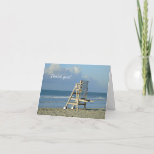 Lifeguard Chair At Folly Thank You Card