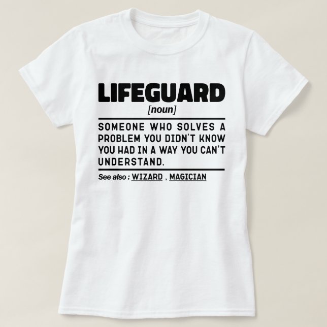 Lifeguard Noun Certified Beach Guard Memes T-Shirt (Design Front)