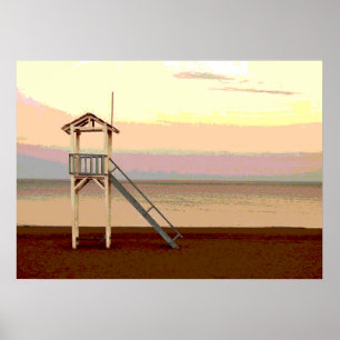 Lifeguard on Beach Poster