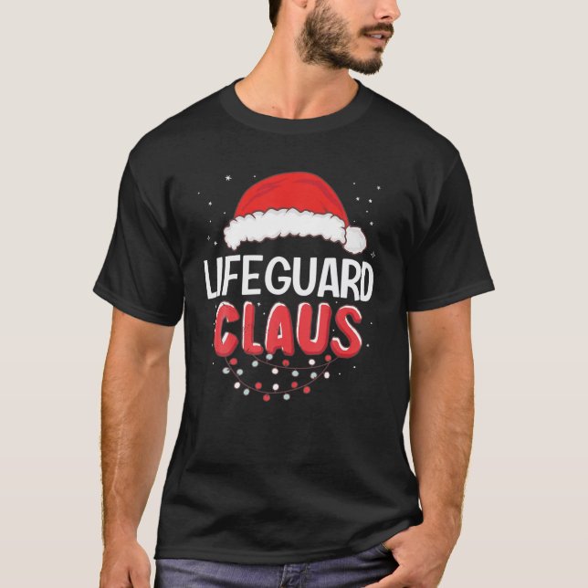 Lifeguard Santa Claus Christmas Matching Costume T-Shirt (Front)