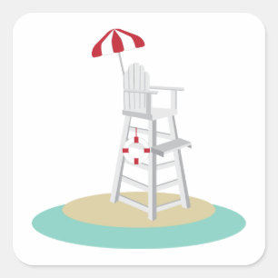 Lifeguard Stand Square Sticker