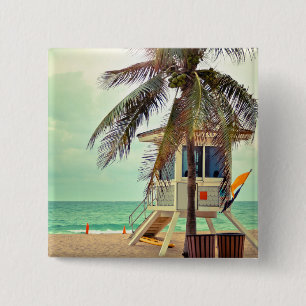 Lifeguard Station  Florida 15 Cm Square Badge