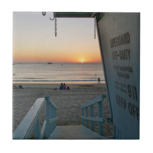 Lifeguard Tower at Sunset Tile