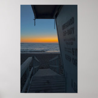 Lifeguard Tower At Sunset - Venice Beach, CA Poster