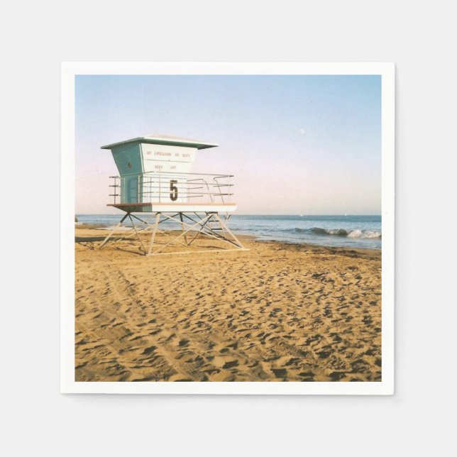 Lifeguard Tower in Santa Cruz Napkin (Front)