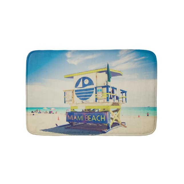 Lifeguard Tower | South Beach, Miami, Fl Bath Mat (Front)