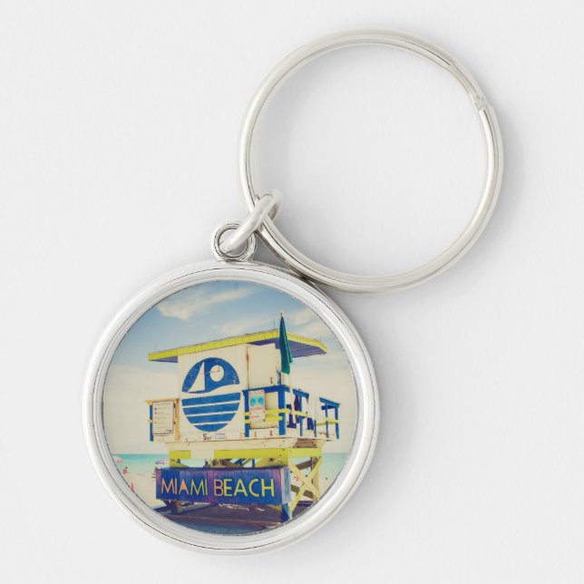 Lifeguard Tower | South Beach, Miami, Fl Key Ring (Front)