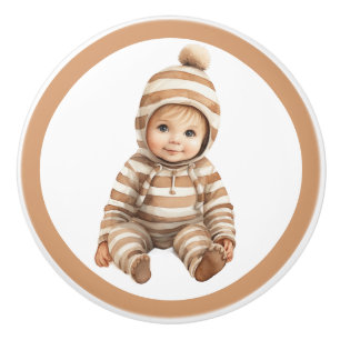 Lifelike Baby Ceramic Knob – Unisex Nursery Decor