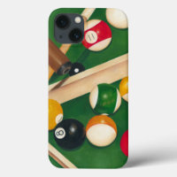 Lifelike Billiards Table with Balls and Chalk