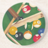 Lifelike Billiards Table with Balls and Chalk