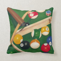 Lifelike Billiards Table with Balls and Chalk