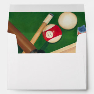 Lifelike Billiards Table with Balls and Chalk Envelope