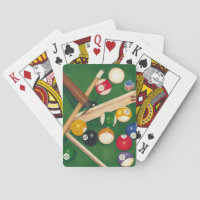 Lifelike Billiards Table with Balls and Chalk