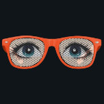 Lifelike Open Eyes Party Sunglasses<br><div class="desc">Have fun to wear the funny sunglasses with open big eyes. The lenses colour is customisable. You can change it as you like clicking "Customise Further" button, and changing the background colour. ♥ If you need assistance or have any special request on this design or any other ones in my...</div>