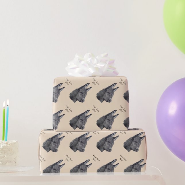 lifelike picture of very cute donkey wrapping paper (Party Gifts)