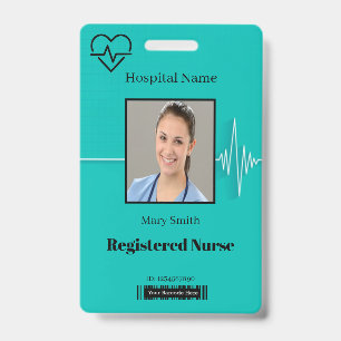 Lifeline Cardio Heartbeat Medical Photo ID Badge