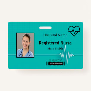 Lifeline Heartbeat Medical Photo ID ID Badge