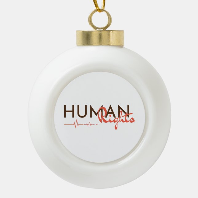 Lifeline to Human Rights Ceramic Ball Christmas Ornament (Front)
