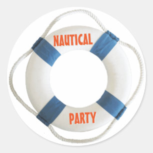 Lifering Buoy Nautical Party Classic Round Sticker