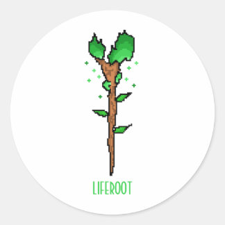 Liferoot Wizard Staff Fantasy Weapon Classic Round Sticker