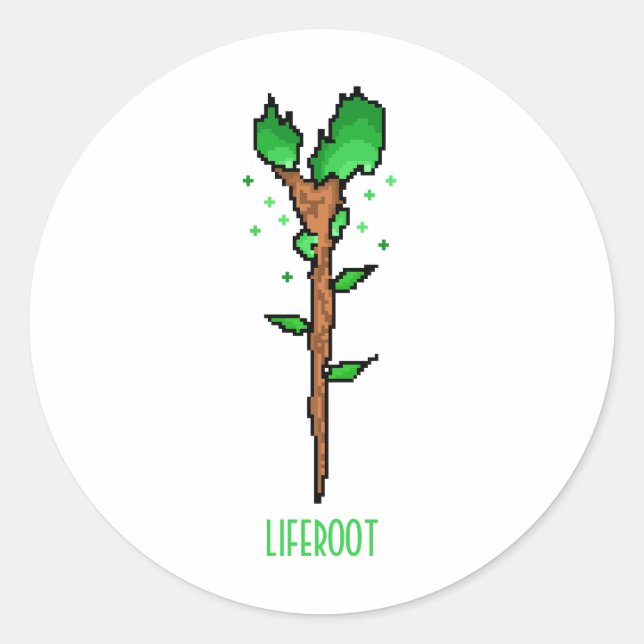 Liferoot Wizard Staff Fantasy Weapon Classic Round Sticker (Front)