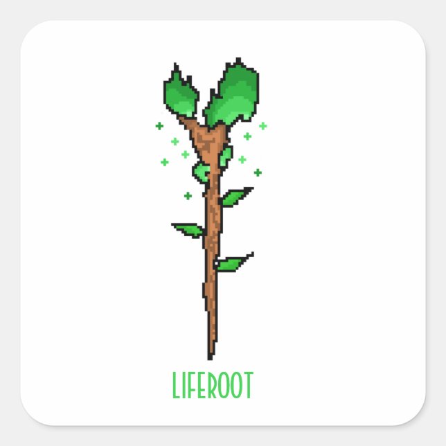 Liferoot Wizard Staff Fantasy Weapon Square Sticker (Front)