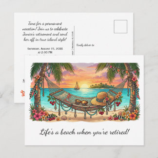 Life's a Beach Retirement Party | Postcard