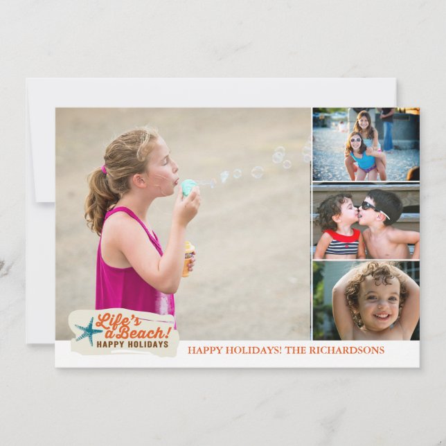 Life's A Beach! x4 Holiday Card (Front)