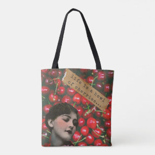 Life's A Bowl of Cherries Altered Art  Tote Bag