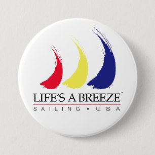 Life's a Breeze®_Paint-The-Wind_Sailing USA butto 7.5 Cm Round Badge