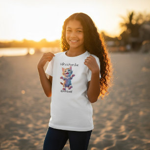 Life's a Purr-fect Adventure Cute Flying Kitten T-Shirt