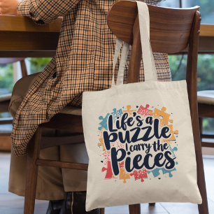 Life's a Puzzle Unique Fun Tote Bag