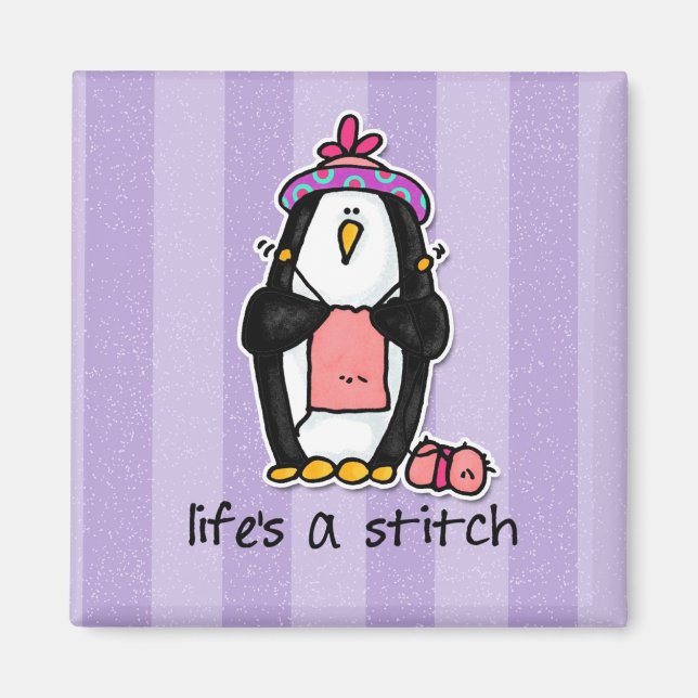 life's a stitch magnet (Front)