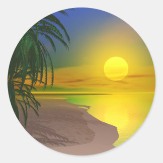 Life's A Sunny Beach Classic Round Sticker