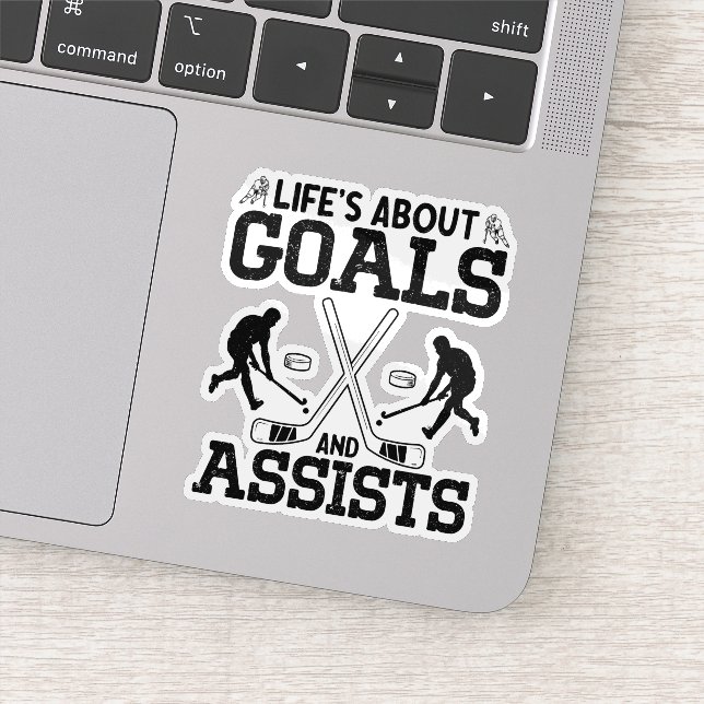 Life's About Goals And Assists Ice Hockey Lover (Detail)