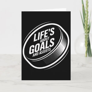 Life's About Goals And Ists Ice Hockey Puck Player Card
