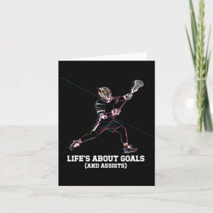 Life's About Goals And Ists Lax Lover Funny Lacros Card