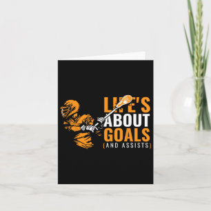 Life's About Goals Apparel Lax Gear For Player Tea Card