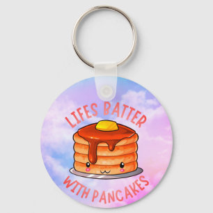Lifes Batter With Pancakes Cute Pancake Key Ring