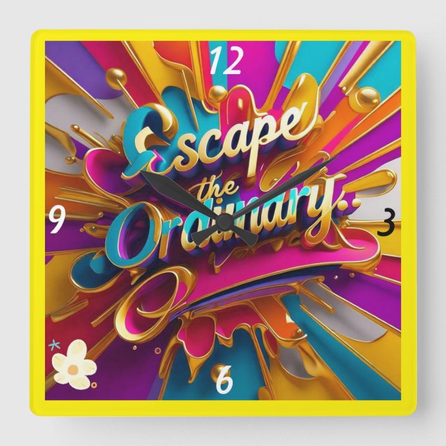 "Life's Beautiful Detours" Square Wall Clock (Front)