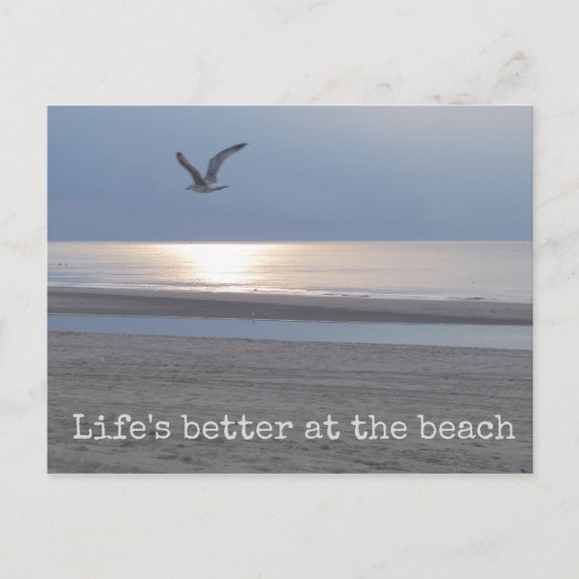 Life's better at the beach - Fun Quote Postcard (Front)